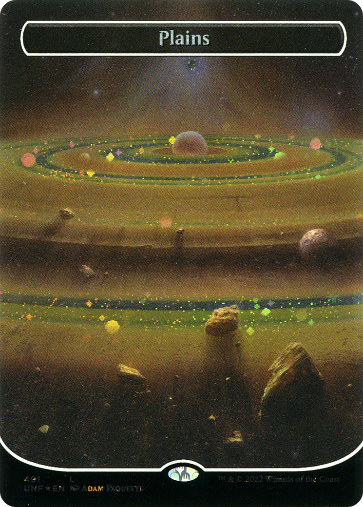Plains (491) (Borderless) (Galaxy Foil) (UNF-491) - Unfinity (Borderless) Foil