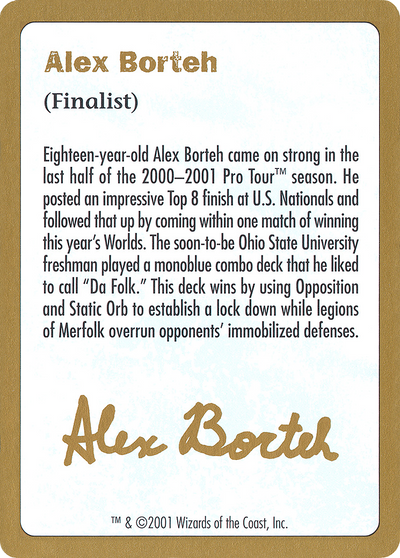 2001 Alex Borteh Biography Card (WCD-) - World Championship Decks 2001