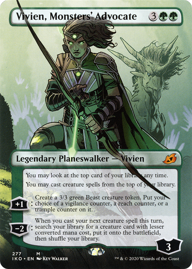 Vivien, Monsters' Advocate (Borderless) (IKO-277) - Ikoria: Lair of Behemoths (Borderless) Foil
