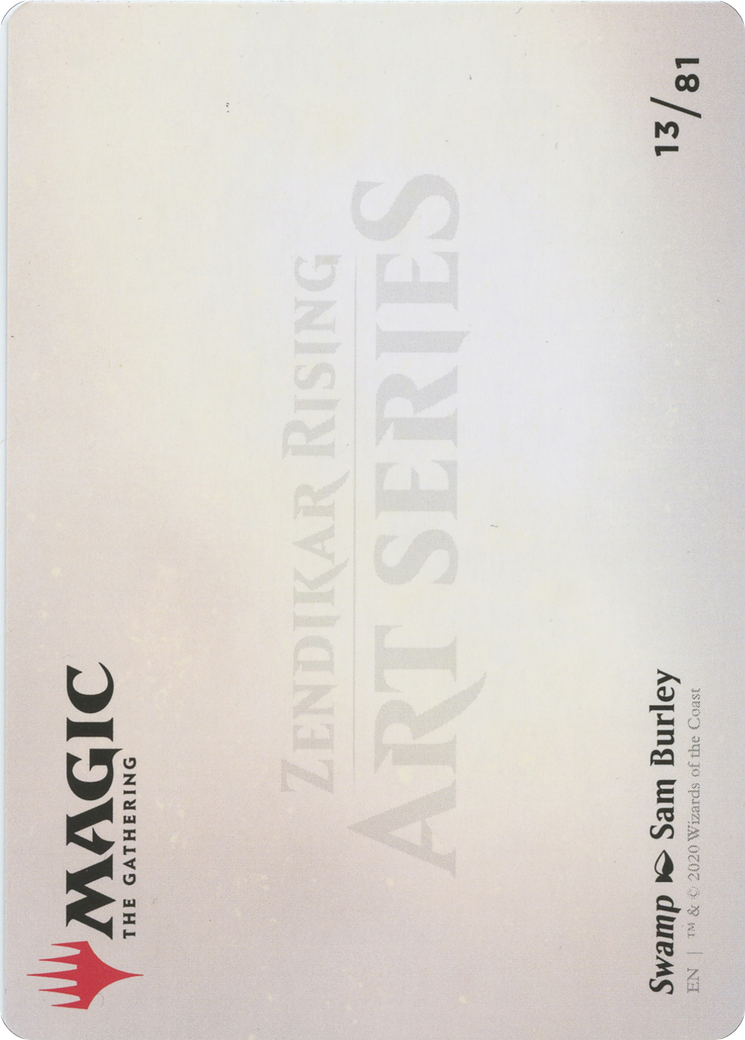 Swamp // Swamp (AZNR-013) - Zendikar Rising Art Series (Borderless) Foil
