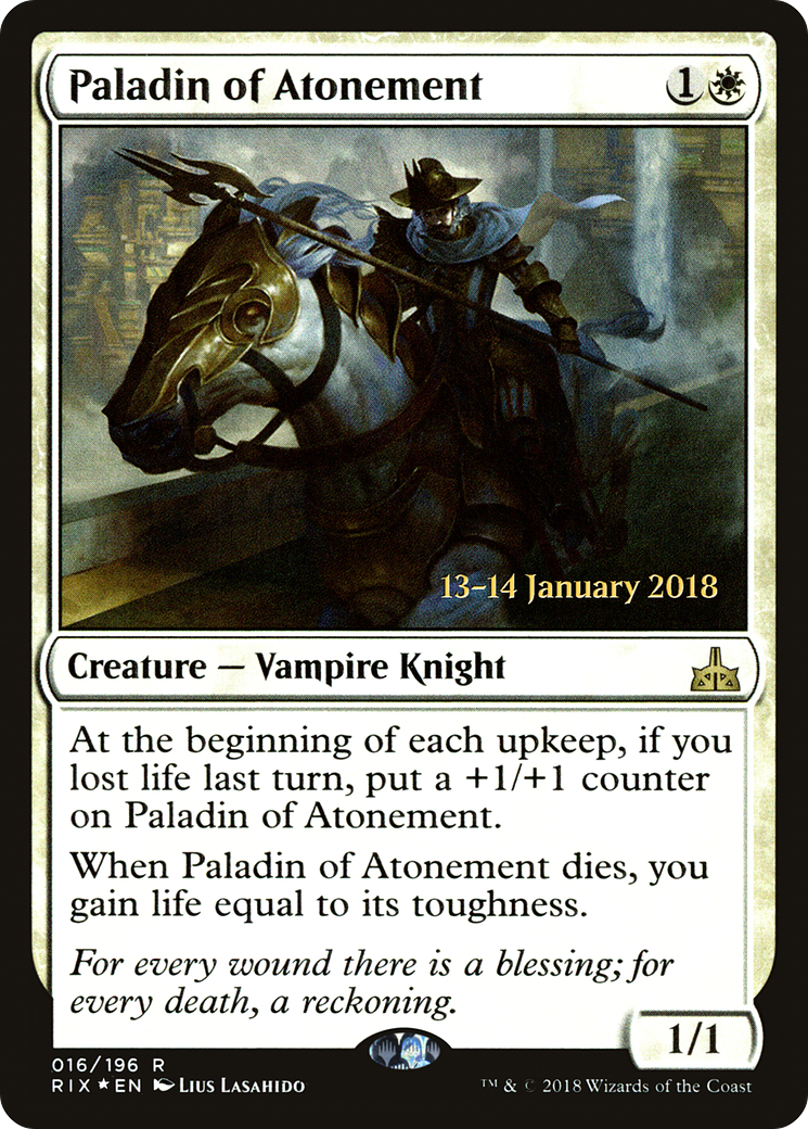 Paladin of Atonement (PRE-016) - Rivals of Ixalan Promos Foil