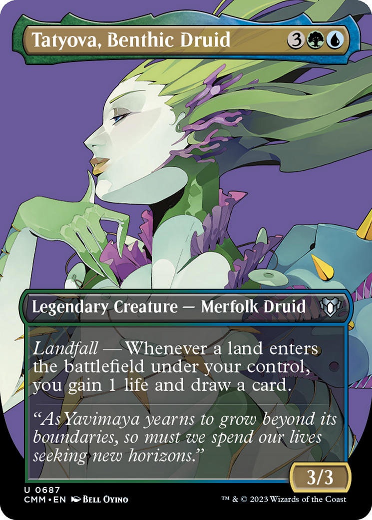 Tatyova, Benthic Druid (Borderless) (CMM-687) - Commander Masters (Borderless) Foil