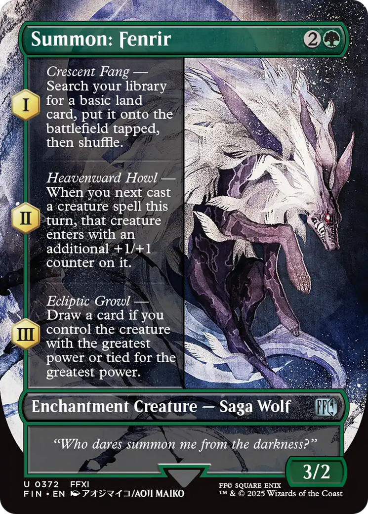 Summon: Fenrir (Borderless) (FIN-372) - FINAL FANTASY: (enchantment) (Borderless) Foil
