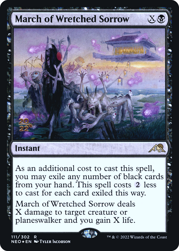 March of Wretched Sorrow (PRE-111) - Kamigawa: Neon Dynasty Promos Foil