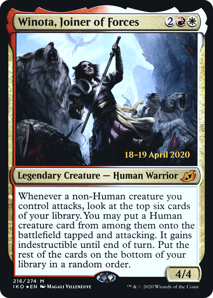 Winota, Joiner of Forces (PRE-216) - Ikoria: Lair of Behemoths Promos Foil