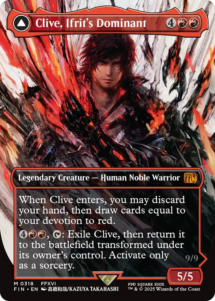 Clive, Ifrit's Dominant (0318) (Borderless) (FIN-318) - FINAL FANTASY: (enchantment) (Borderless) Foil