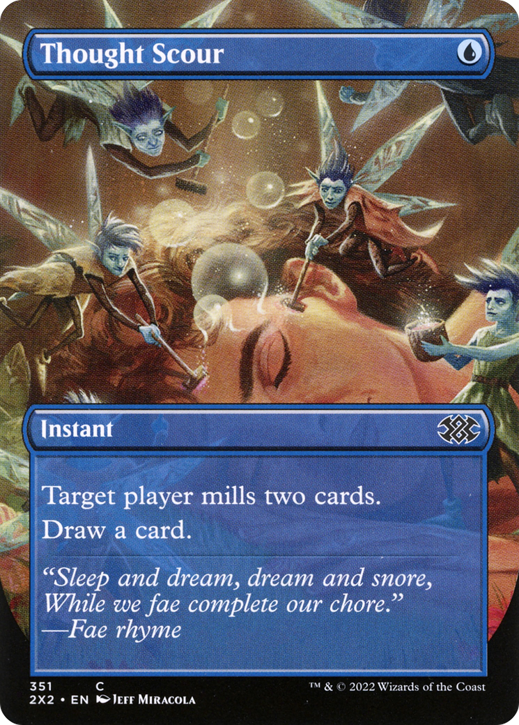 Thought Scour (Borderless) (2X2-351) - Double Masters 2022 (Borderless) Foil