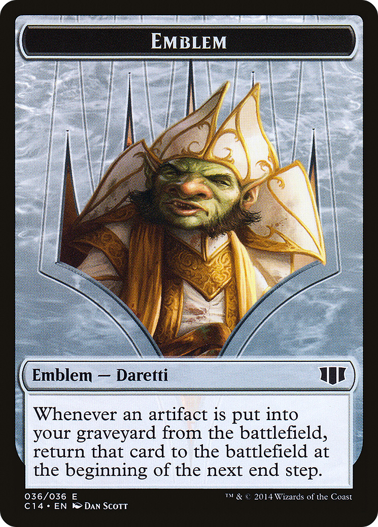 Emblem - Daretti, Scrap Savant // Tuktuk the Returned Token (C14-36 // 31) - Commander 2014 Tokens