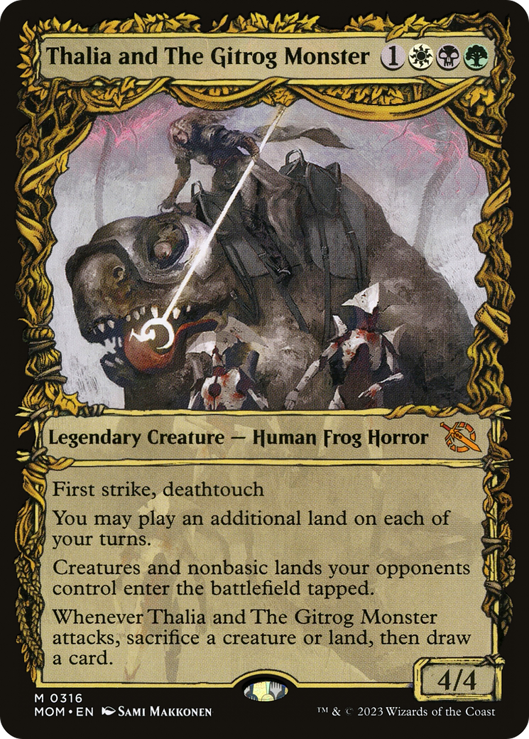Thalia and The Gitrog Monster (Showcase) (MOM-316) - March of the Machine: (Showcase) Foil