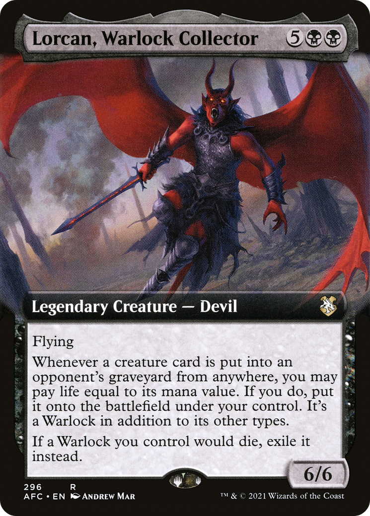 Lorcan, Warlock Collector (Extended Art) (AFC-296) - Forgotten Realms Commander: (Extended Art)