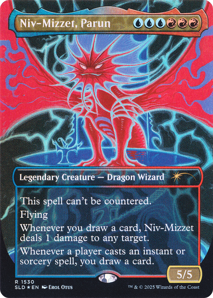 Niv-Mizzet, Parun (Rainbow Foil) (SLD-1530) - Secret Lair Drop (Borderless) Foil