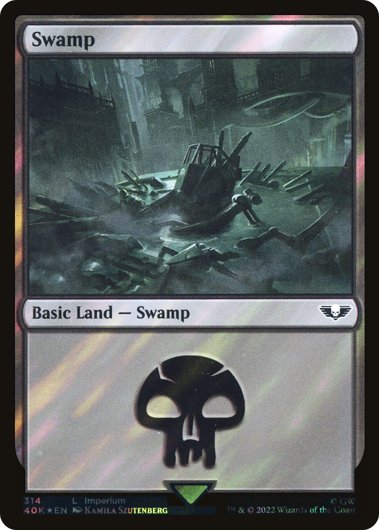 Swamp (314) (Surge Foil) (40K-314) - Warhammer 40,000 Commander Foil