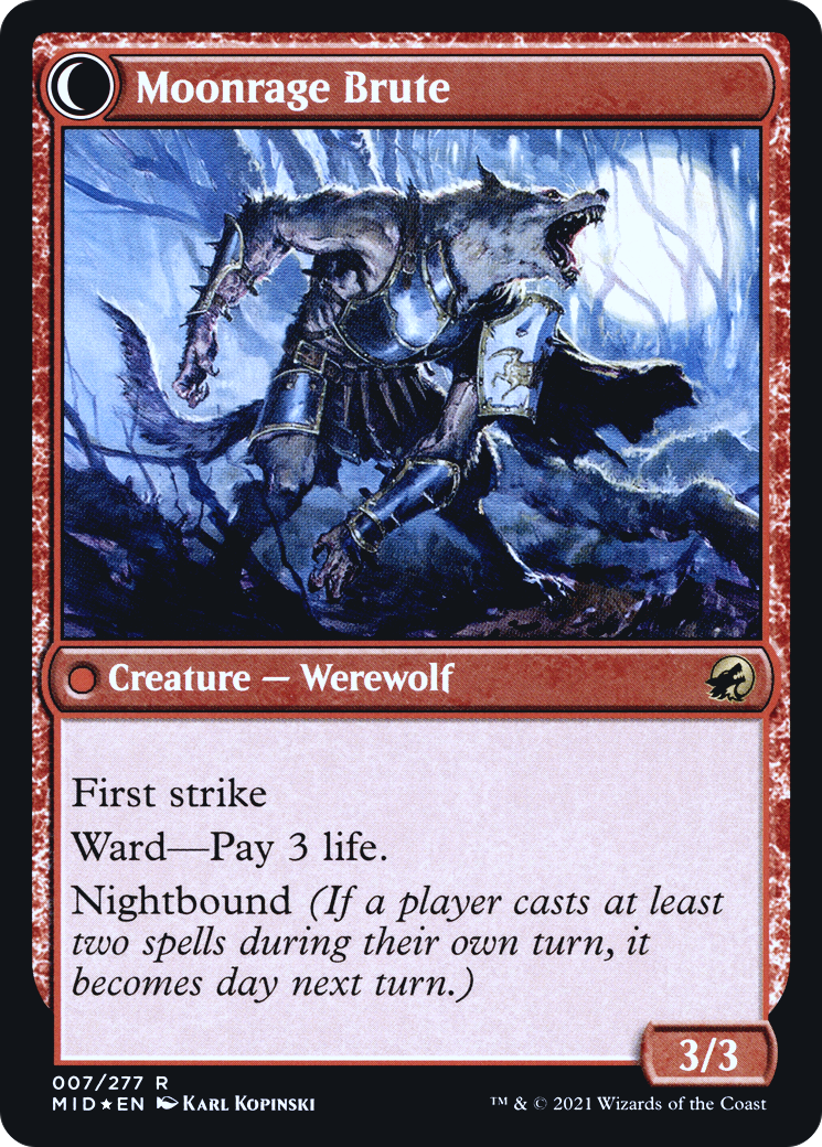 Brutal Cathar (PRE-007) - Innistrad: Midnight Hunt Promos: (Double Faced Transform) Foil