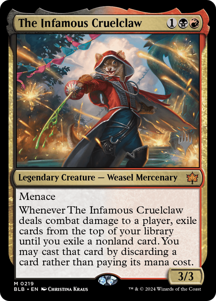 The Infamous Cruelclaw (PPBLB-219) - Bloomburrow Promos Foil