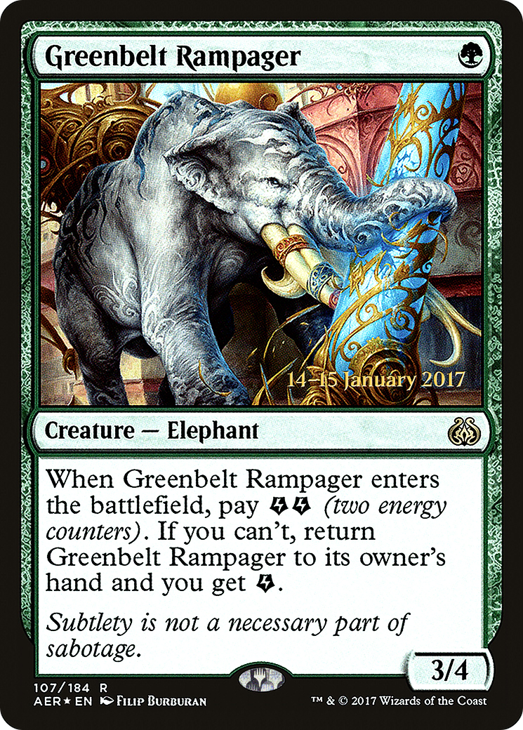Greenbelt Rampager (PRE-107) - Aether Revolt Promos Foil