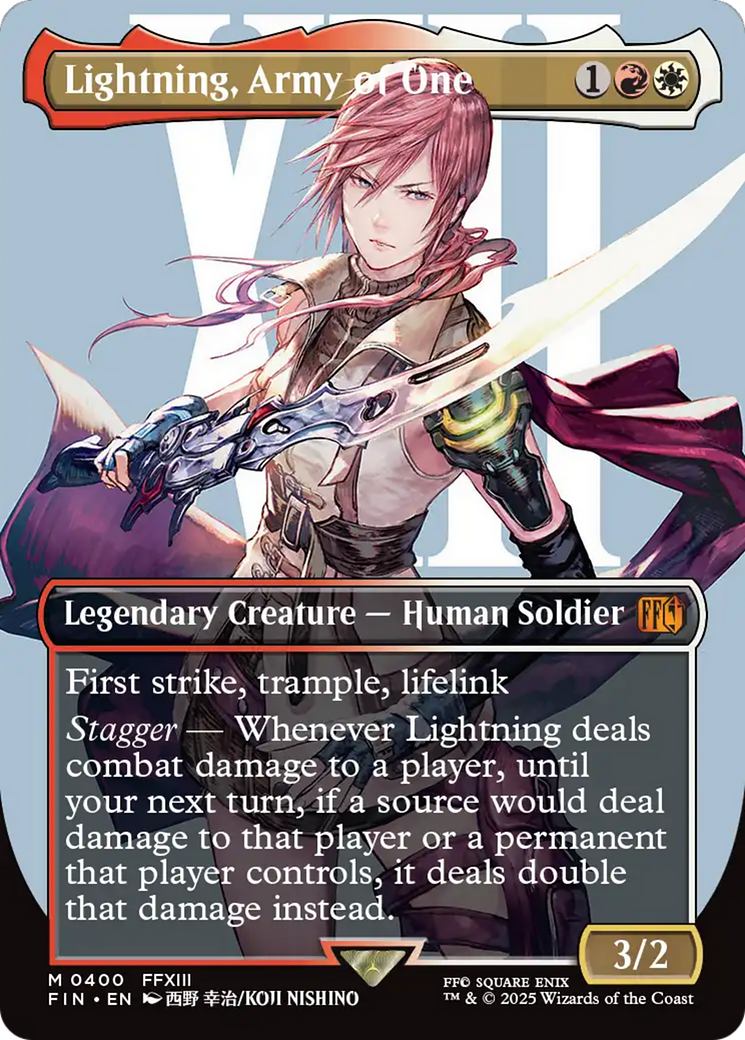 Lightning, Army of One (0400) (Borderless) (FIN-400) - FINAL FANTASY (Borderless) Foil