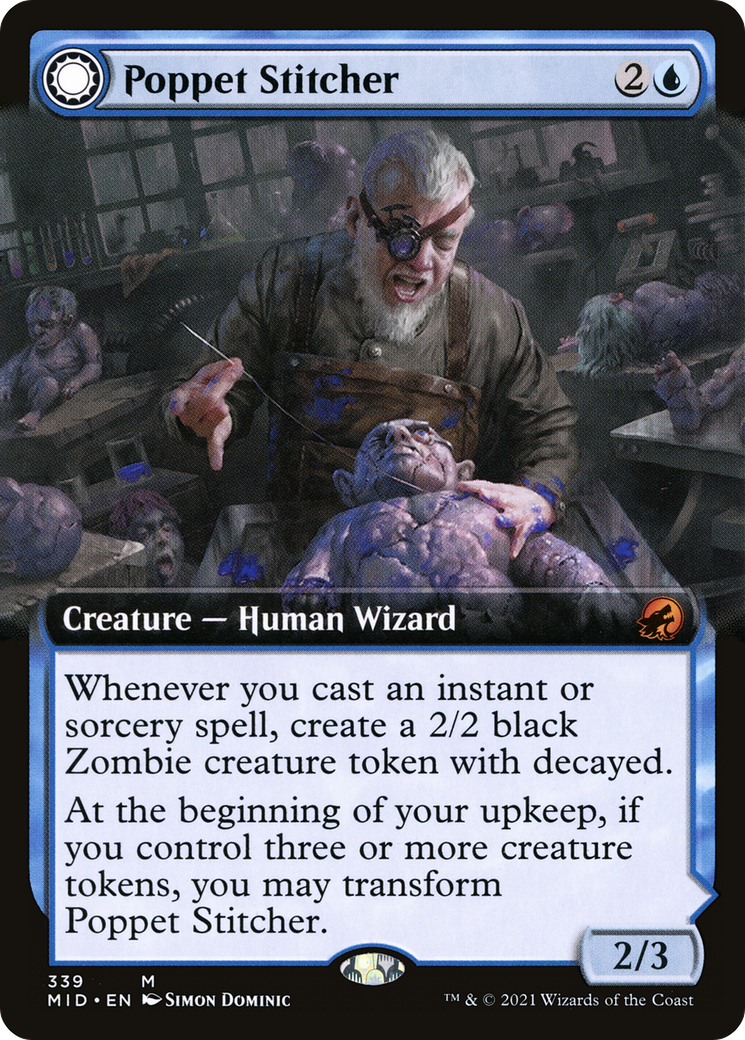 Poppet Stitcher (Extended Art) (MID-339) - Innistrad: Midnight Hunt: (Extended Art, Double Faced Transform) Foil