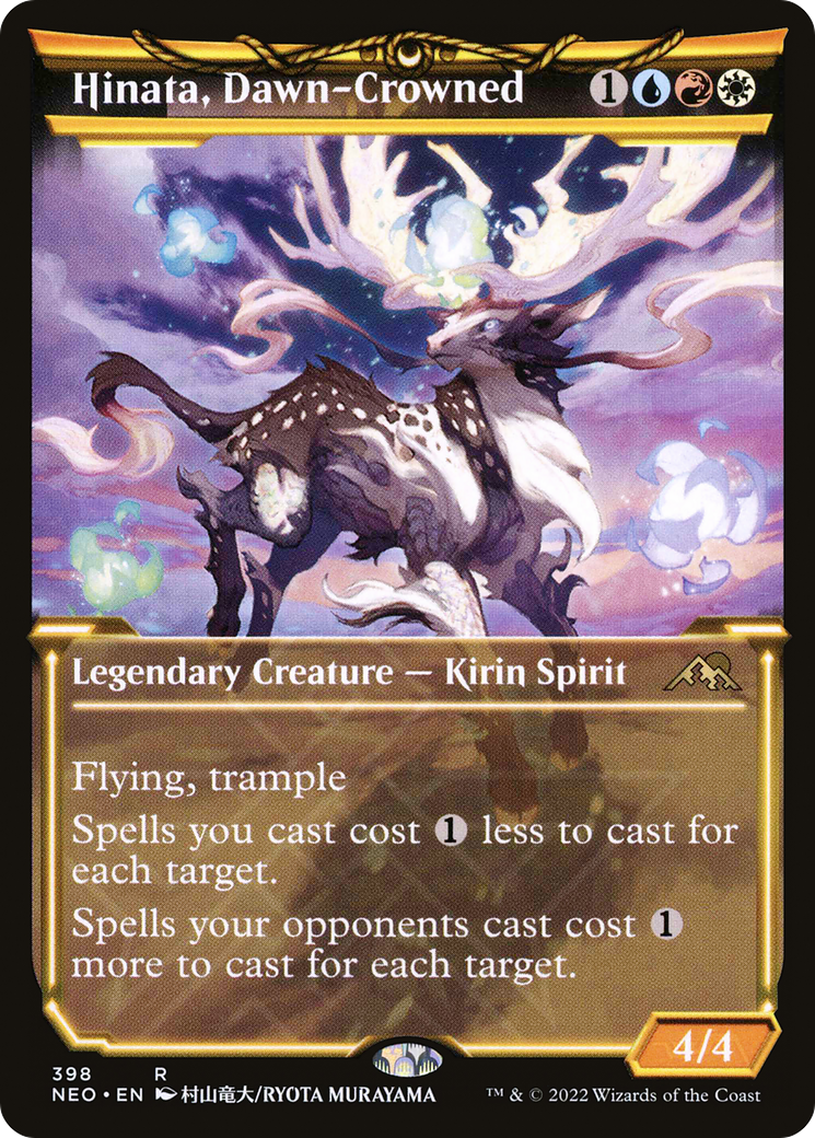 Hinata, Dawn-Crowned (Showcase) (NEO-398) - Kamigawa: Neon Dynasty: (Showcase) Foil