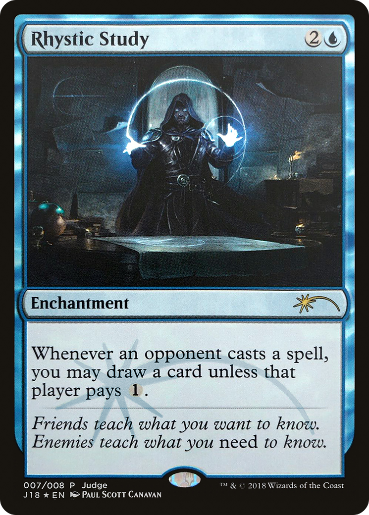 Rhystic Study (JDG-007) - Judge Gift Cards 2018 Foil