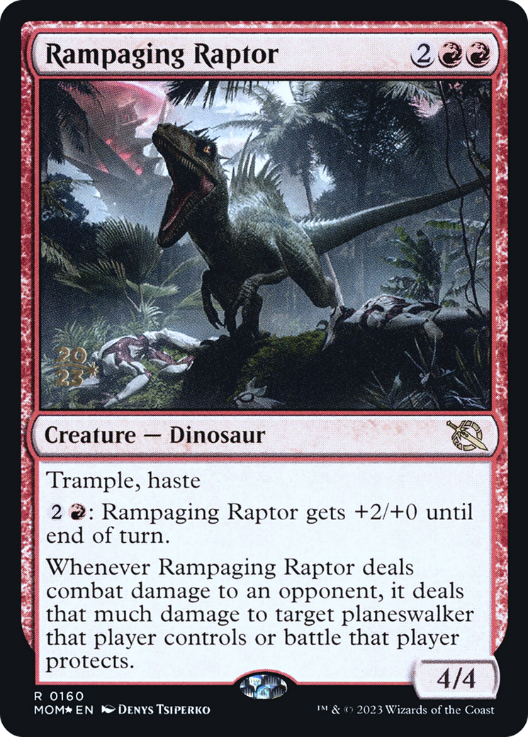 Rampaging Raptor (PRE-160) - March of the Machine Promos Foil
