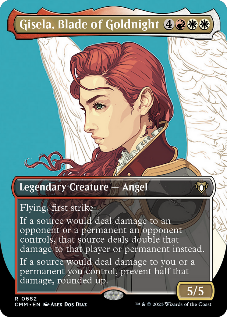 Gisela, Blade of Goldnight (Borderless) (CMM-682) - Commander Masters (Borderless) Foil