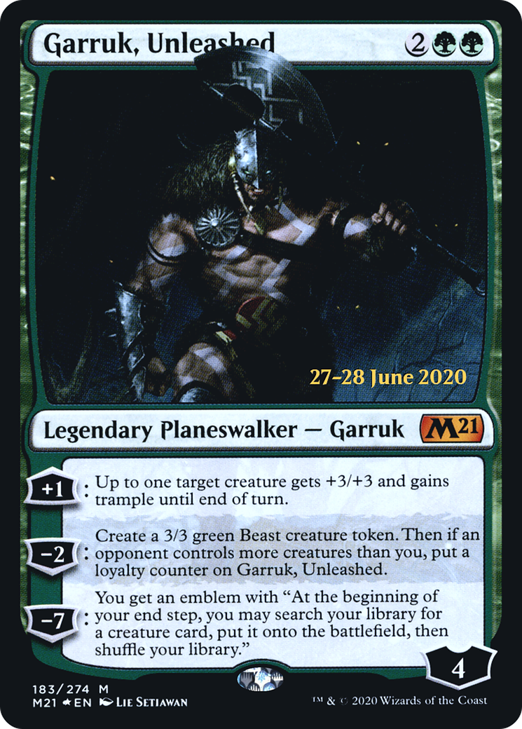 Garruk, Unleashed (PRE-183) - Core Set 2021 Promos Foil