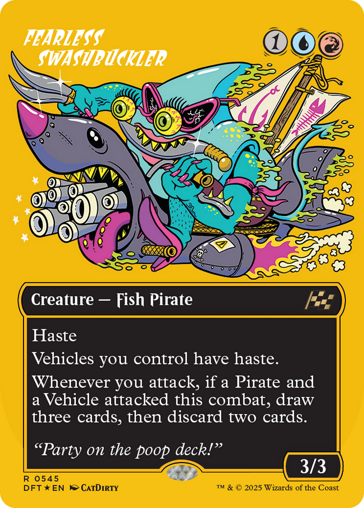 Fearless Swashbuckler (Borderless) (First-Place Foil) (DFT-545) - Aetherdrift (Borderless) Foil