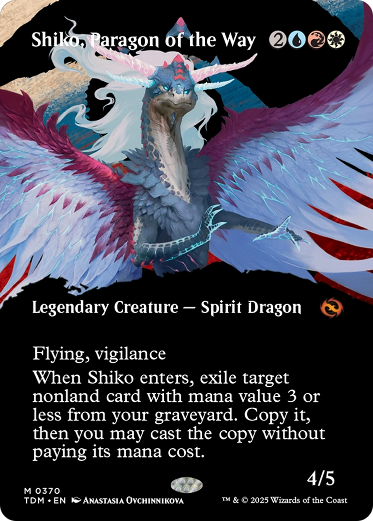 Shiko, Paragon of the Way (Borderless) (TDM-370) - Tarkir: Dragonstorm: (Showcase) (Borderless)