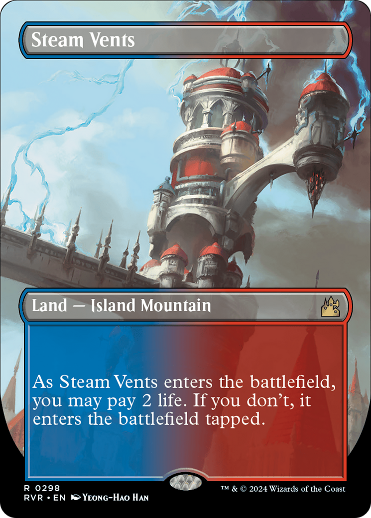 Steam Vents (Borderless) (RVR-298) - Ravnica Remastered (Borderless)