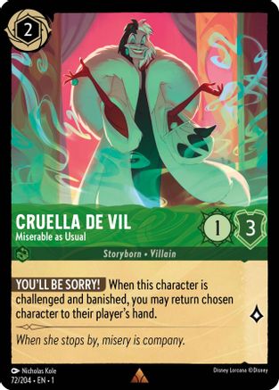 Cruella De Vil - Miserable as Usual (72/204) - The First Chapter Cold Foil