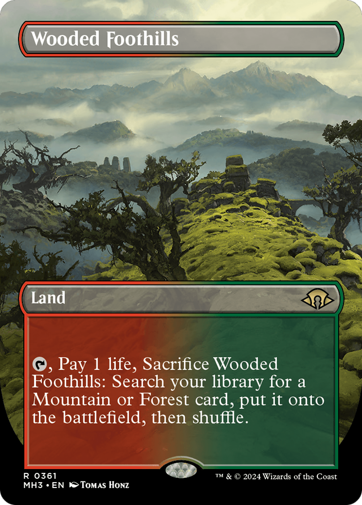 Wooded Foothills (Borderless) (MH3-361) - Modern Horizons 3 (Borderless) Foil