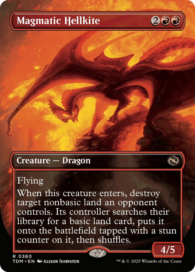 Magmatic Hellkite (Borderless) (TDM-380) - Tarkir: Dragonstorm (Borderless) Foil