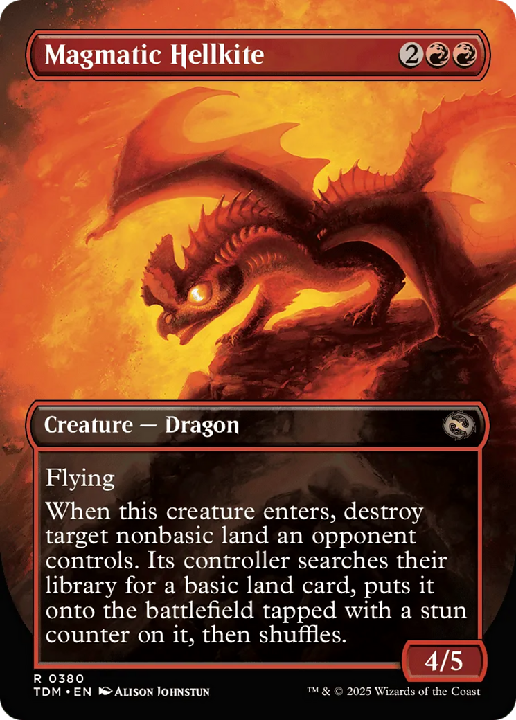 Magmatic Hellkite (Borderless) (TDM-380) - Tarkir: Dragonstorm (Borderless) Foil