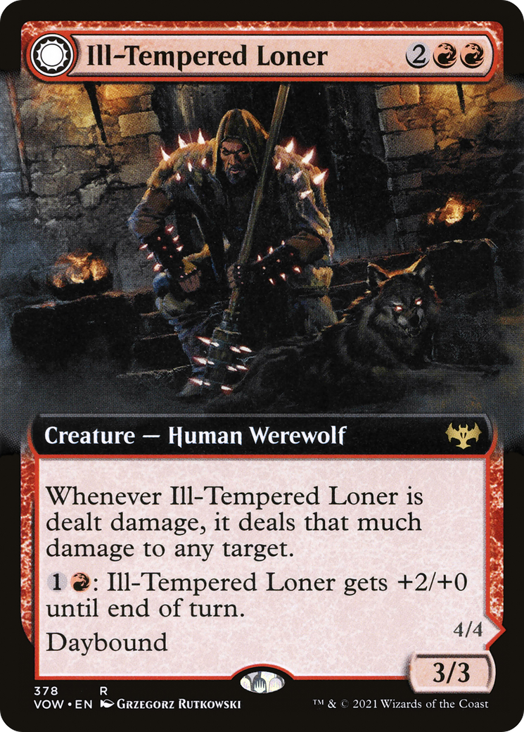Ill-Tempered Loner (Extended Art) (VOW-378) - Innistrad: Crimson Vow: (Extended Art, Double Faced Transform)