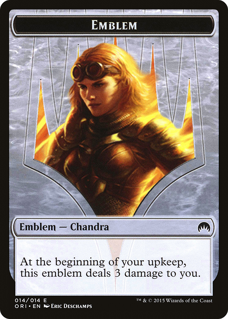Emblem - Chandra, Roaring Flame (ORI-014) - Magic Origins Tokens