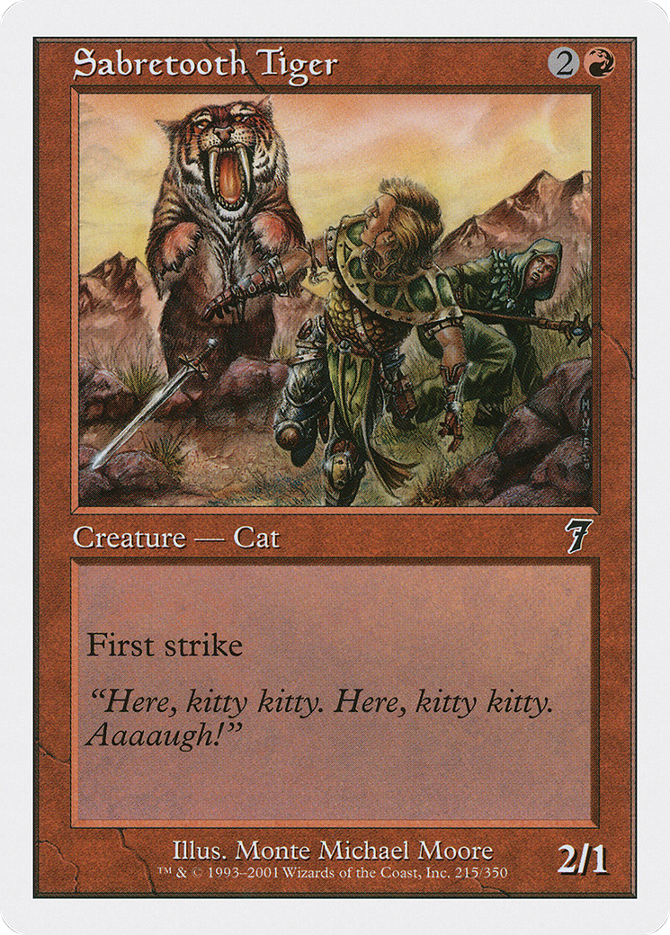 Sabretooth Tiger (7ED-215) - 7th Edition Foil