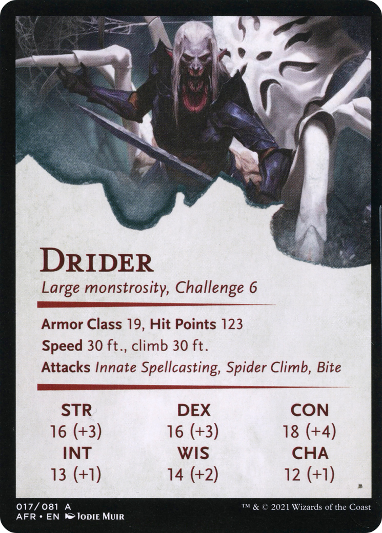 Drider // Drider (AAFR-017) - Adventures in the Forgotten Realms Art Series (Borderless) Foil