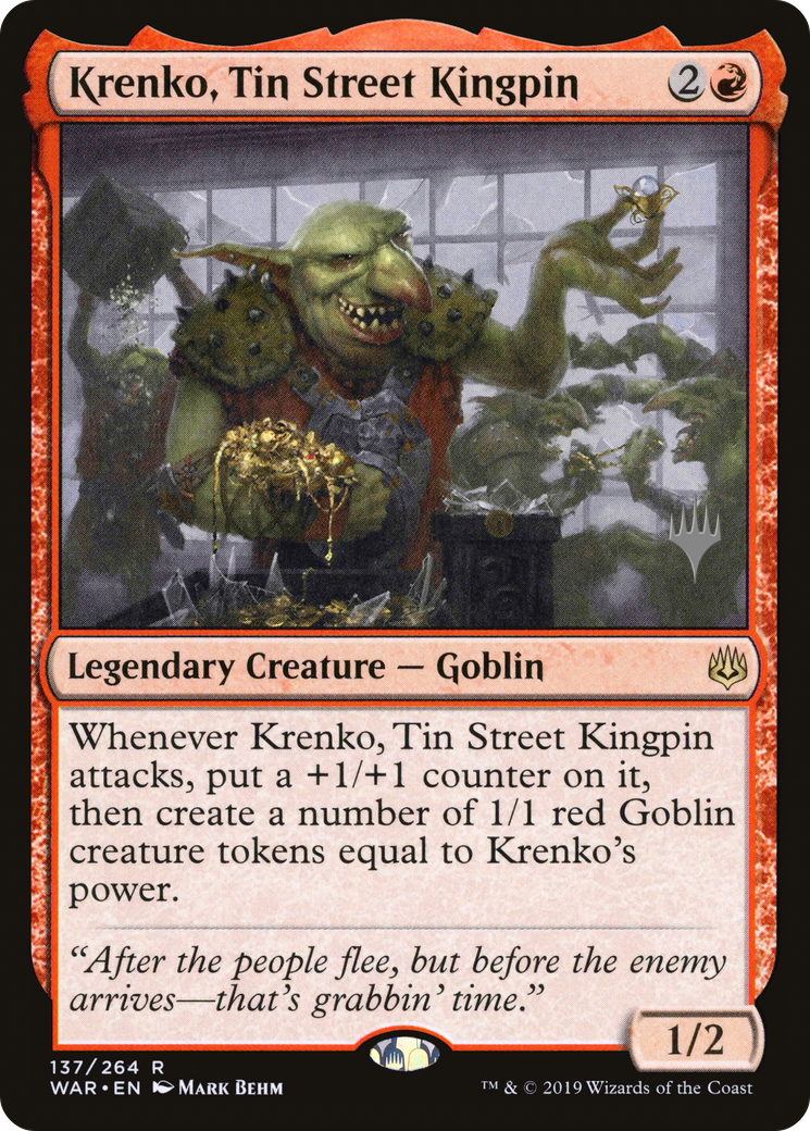 Krenko, Tin Street Kingpin (PPELD-137) - War of the Spark Promos Foil