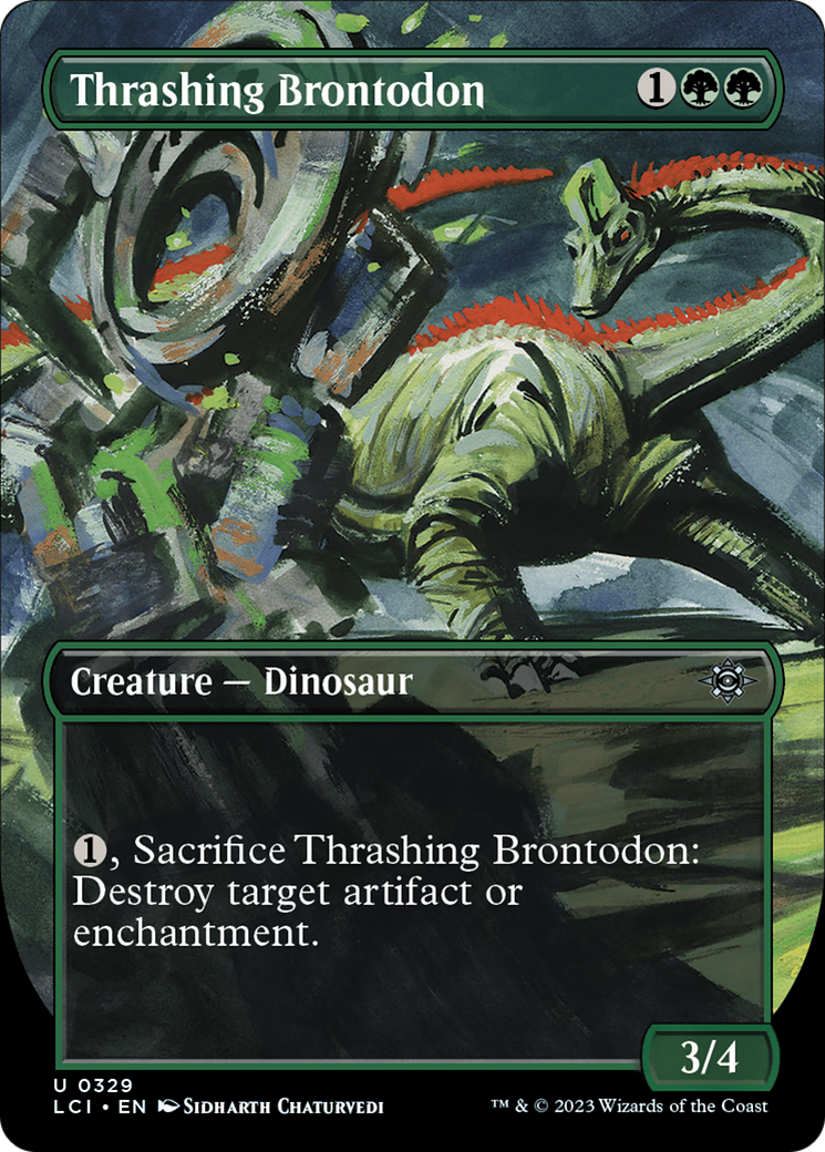 Thrashing Brontodon (Borderless) (LCI-329) - The Lost Caverns of Ixalan (Borderless)
