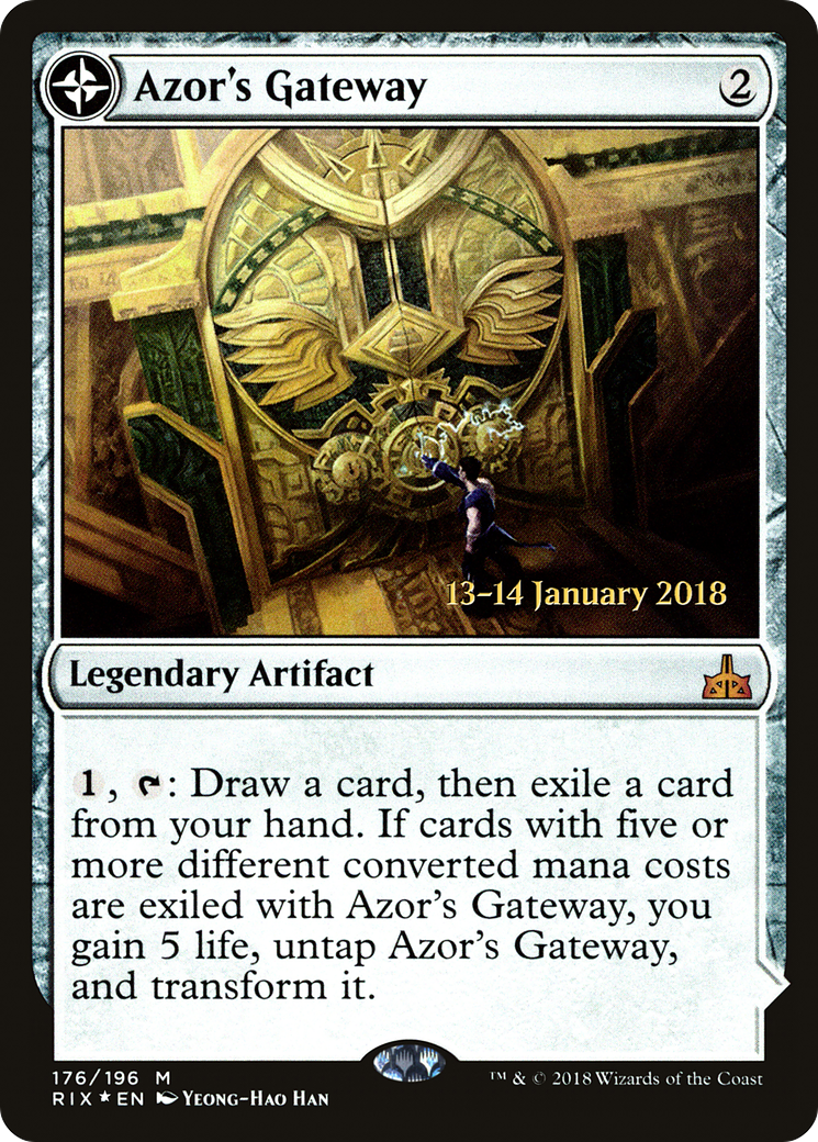 Azor's Gateway (PRE-176) - Rivals of Ixalan Promos: (compasslanddfc) Foil