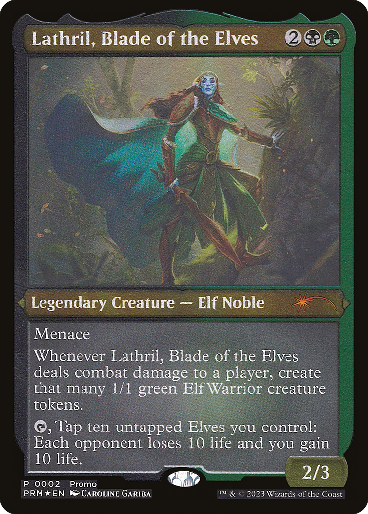 Lathril, Blade of the Elves (PKHM-02★) - Kaldheim Promos Etched Foil