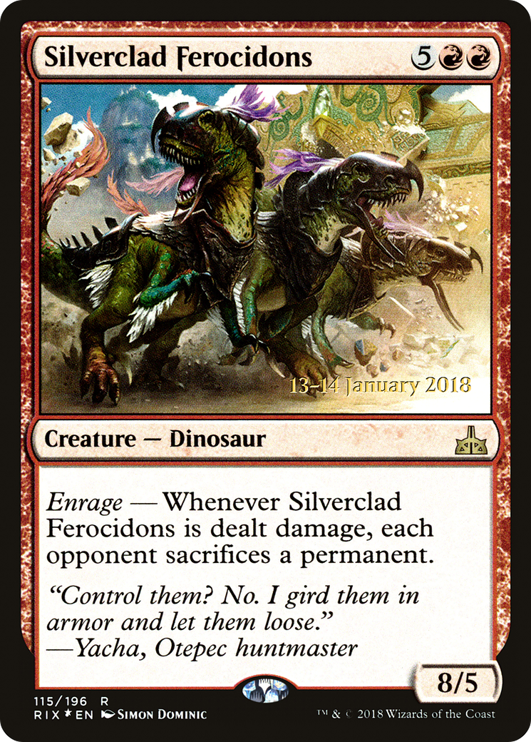 Silverclad Ferocidons (PRE-115) - Rivals of Ixalan Promos Foil