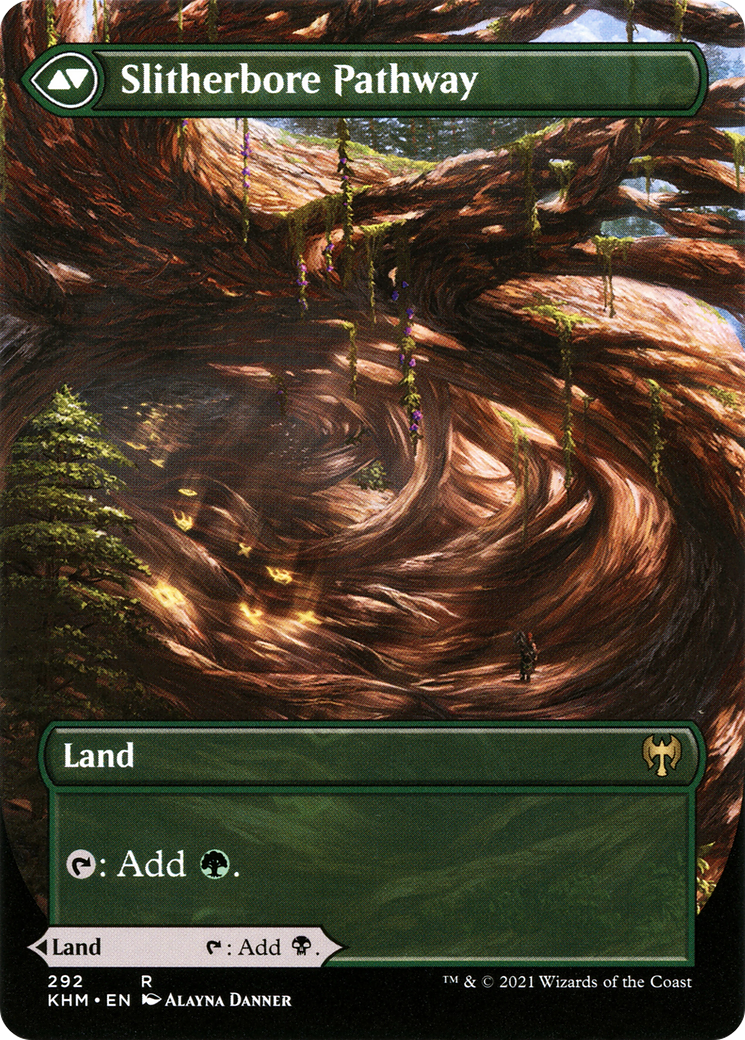 Darkbore Pathway (Borderless) (KHM-292) - Kaldheim: (Showcase) (Borderless)