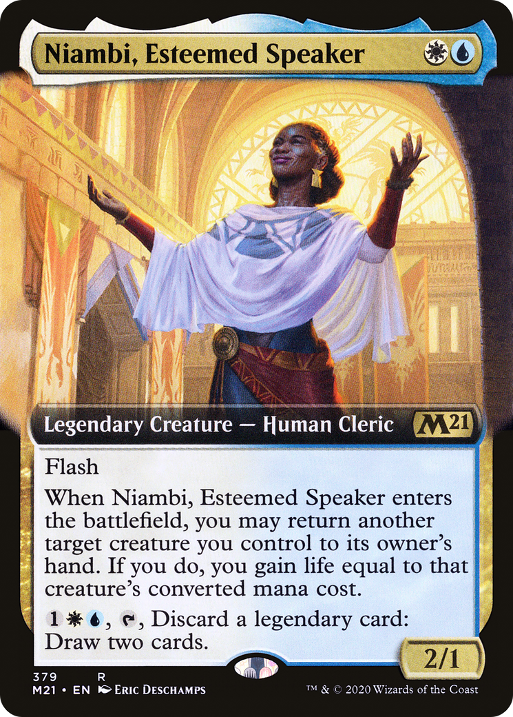 Niambi, Esteemed Speaker (Extended Art) (M21-379) - Core Set 2021: (Extended Art) Foil
