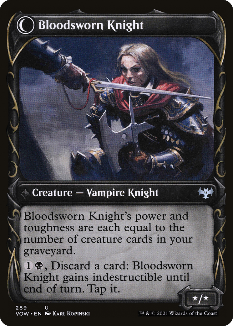 Bloodsworn Squire (Showcase) (VOW-289) - Innistrad: Crimson Vow: (Showcase, Double Faced Transform) Foil