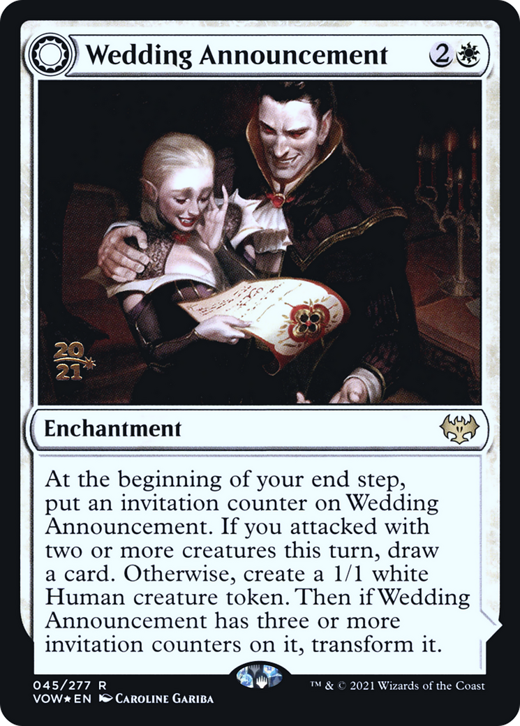 Wedding Announcement (PRE-045) - Innistrad: Crimson Vow Promos: (Double Faced Transform) Foil