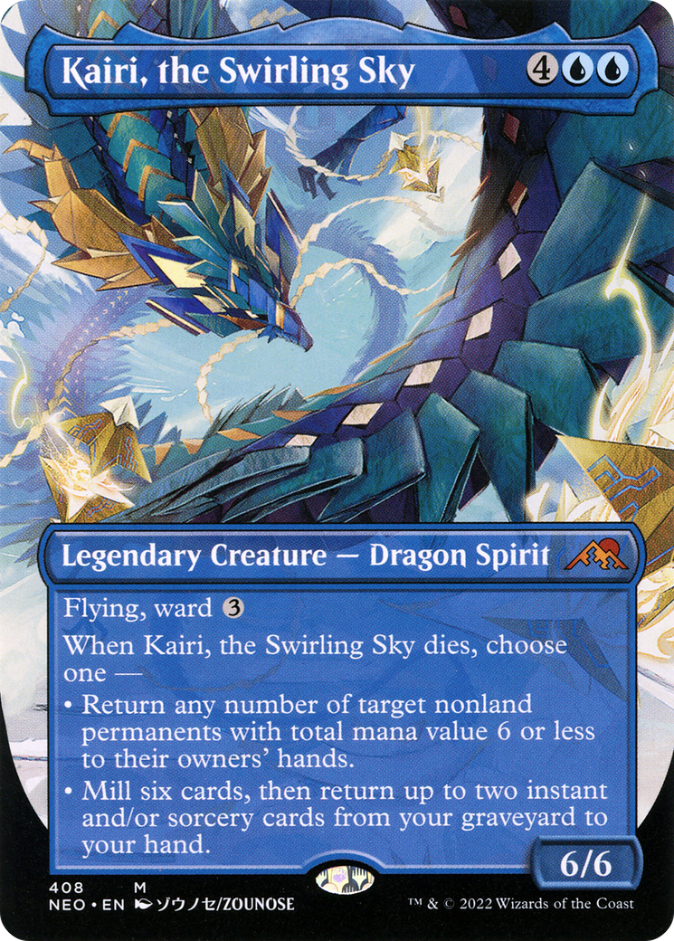 Kairi, the Swirling Sky (Borderless) (NEO-408) - Kamigawa: Neon Dynasty (Borderless)