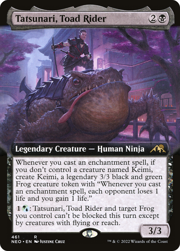 Tatsunari, Toad Rider (Extended Art) (NEO-461) - Kamigawa: Neon Dynasty: (Extended Art)