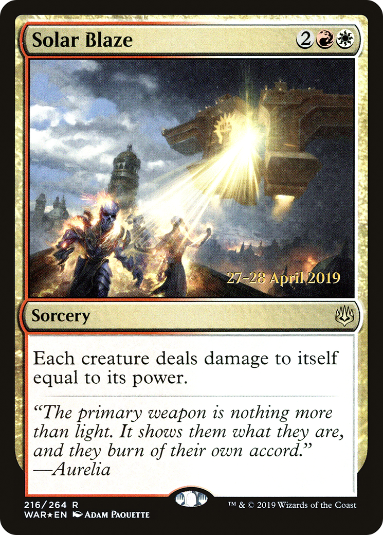 Solar Blaze (PRE-216) - War of the Spark Promos Foil