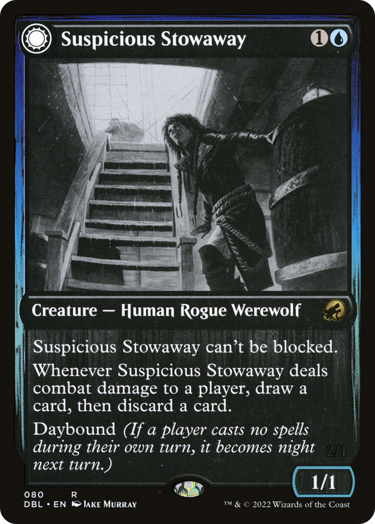 Suspicious Stowaway (DBL-080) - Innistrad: Double Feature: (Double Faced Transform)